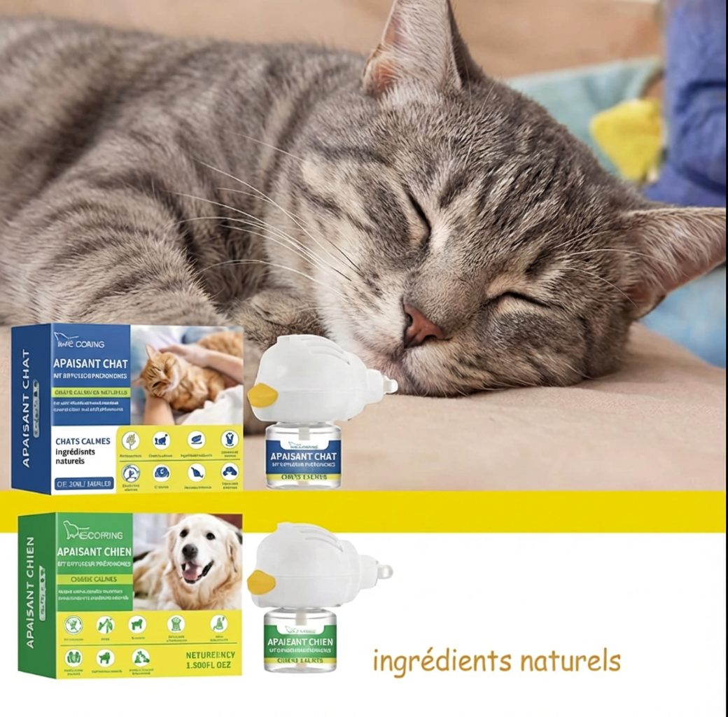 Diffuseur de phéromones apaisantes pour animaux (chats et chiens) - Soulagement des émotions